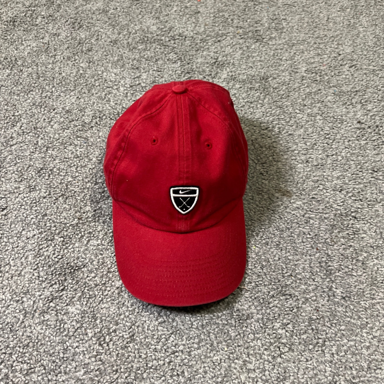 Nike Golf Cap Red Embroidered Logo Adjustable Dad Hat Hat Swoosh Sportswear